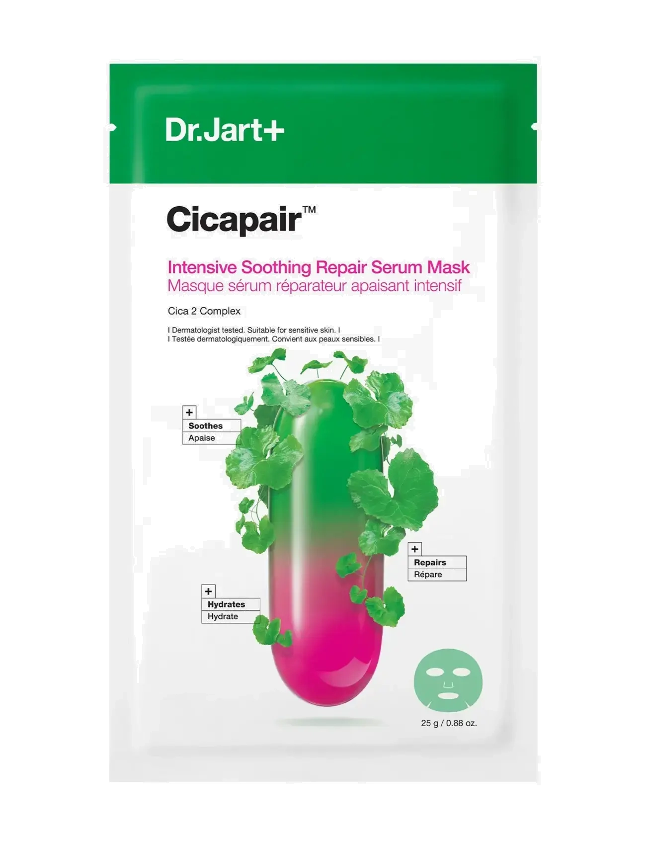 Dr.Jart+ Cicapair Intensive Soothing Repair Serum Mask, 25 G, Nude, Masker > Sheetmask, Dame