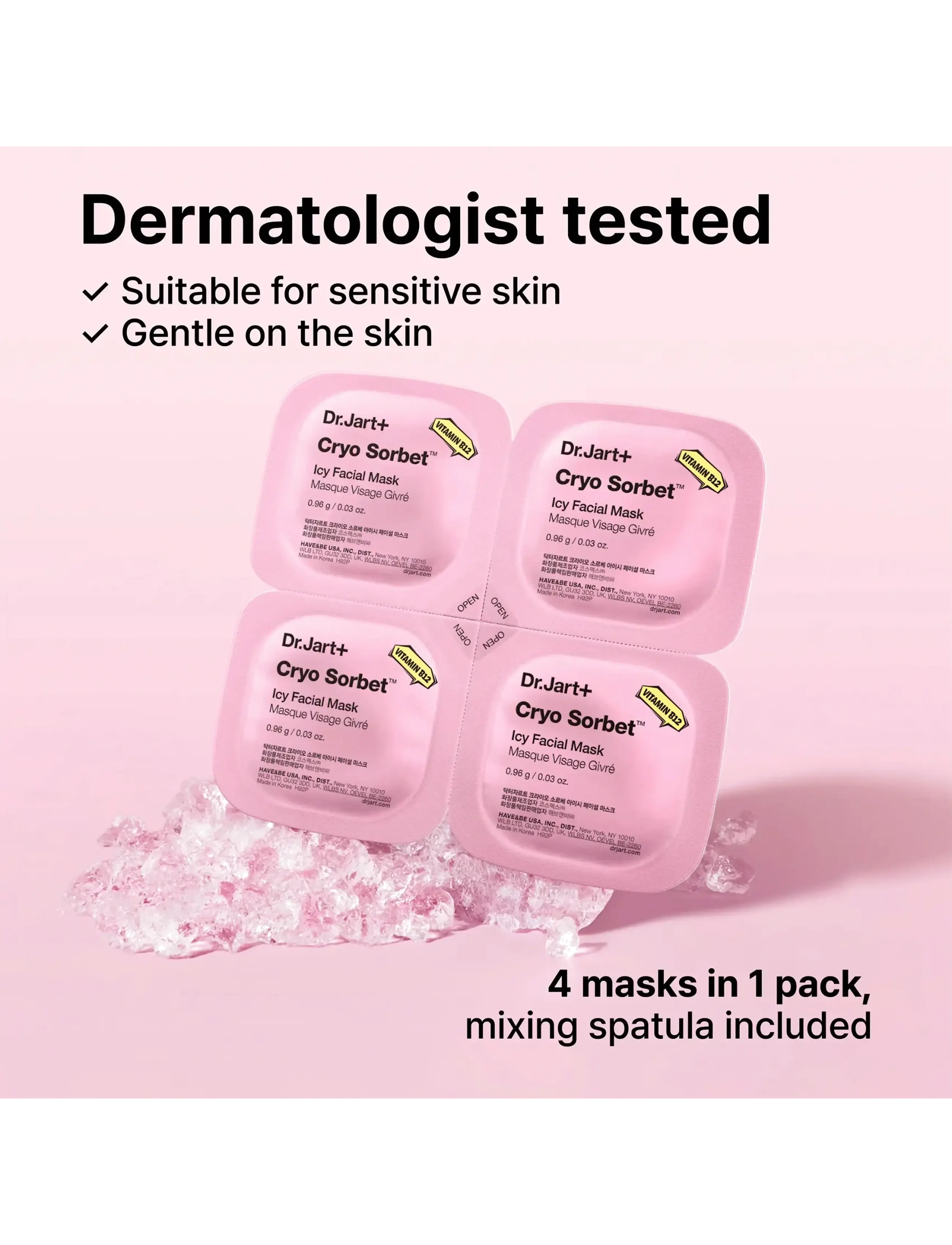 Dr.Jart+ - Cryo Sorbet Icy Facial Mask - ansigtsmasker - clear - 2