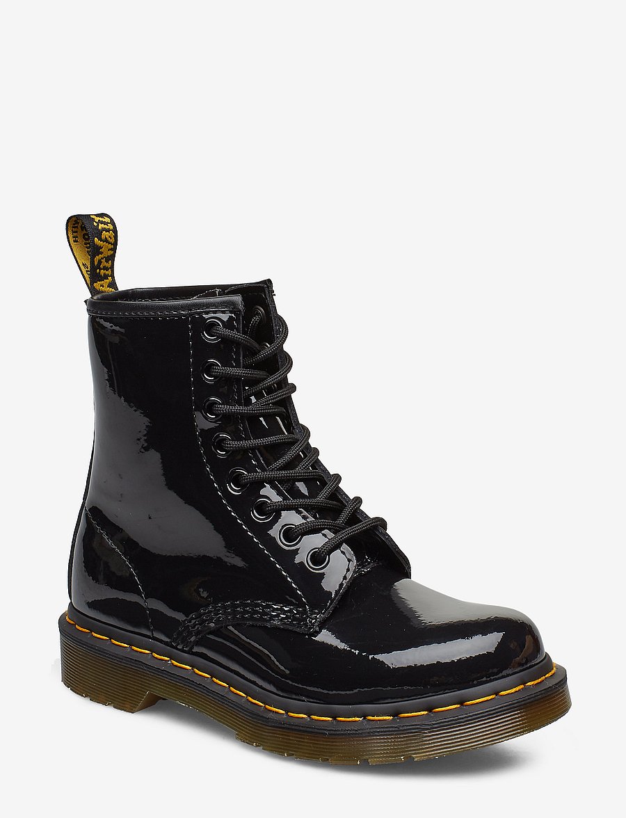 Dr. Martens - 1460 W Black Patent Lamper - geschnürte stiefel - black - 0