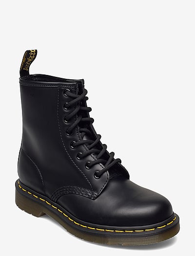 1460 Black Smooth - Flade AnkelstøVler