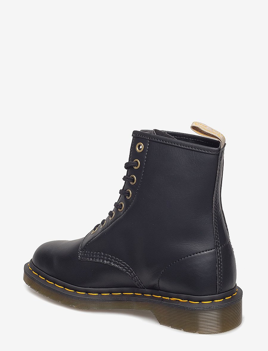 Dr. Martens - Vegan 1460 Black Felix Rub Off - flade ankelstøvler - black - 2
