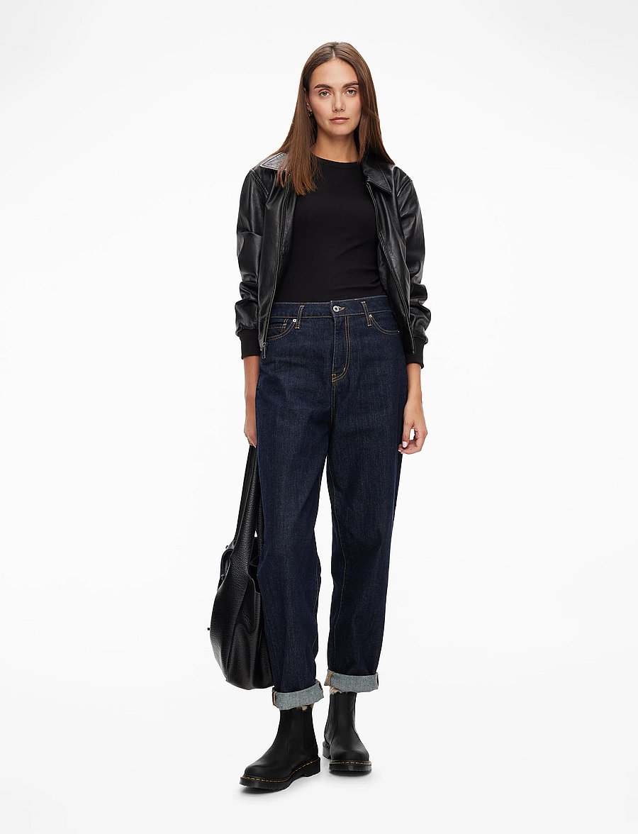 Dr. Martens - 2976 Leonore Black Burnished Wyoming - flade ankelstøvler - black - 2