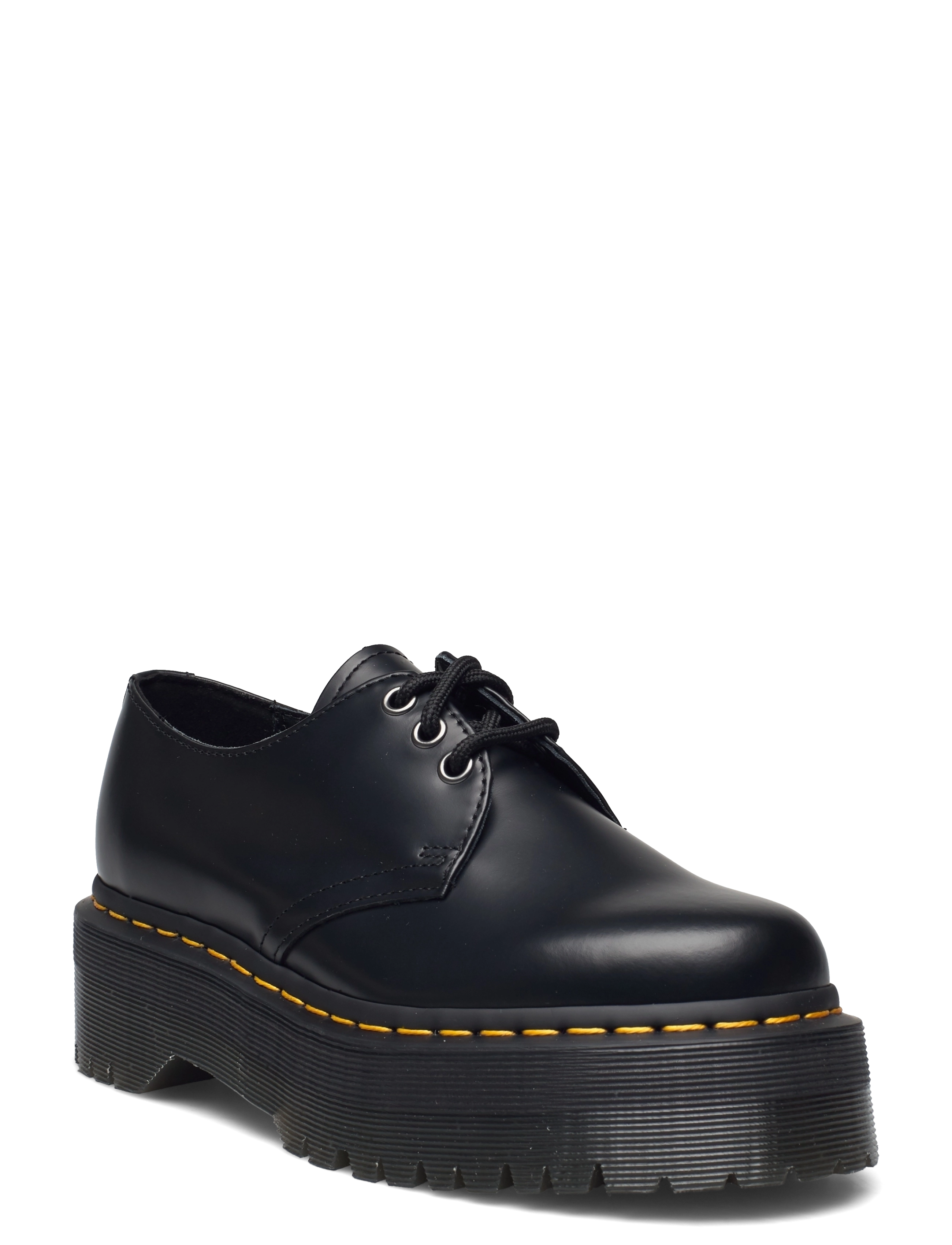 Dr. Martens 1461 Quad Black Polished Smooth - Laced shoes - BLACK / black