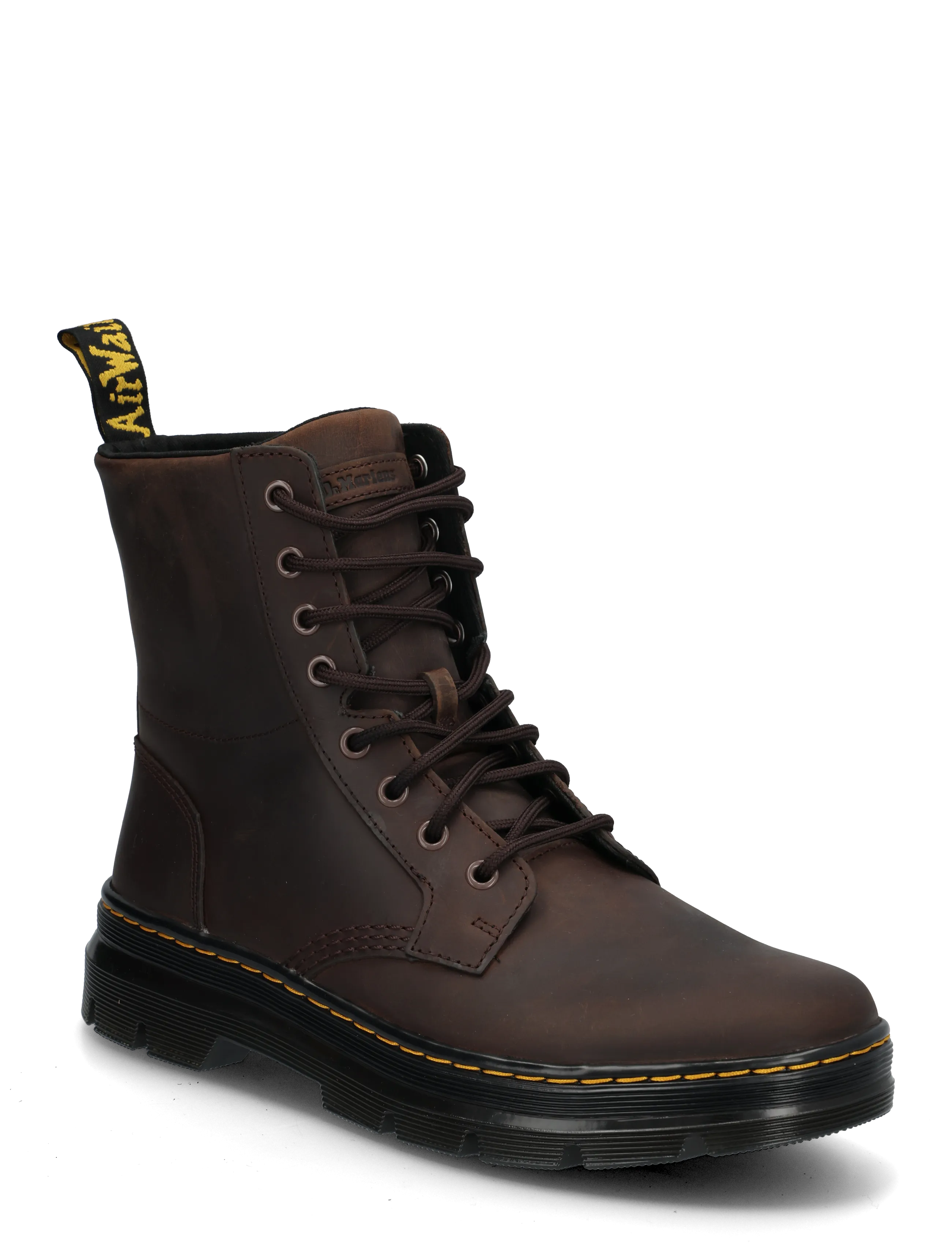 Dr. Martens Combs Leather Dark Brown Crazy Horse - Shoes - DARK BROWN / brown