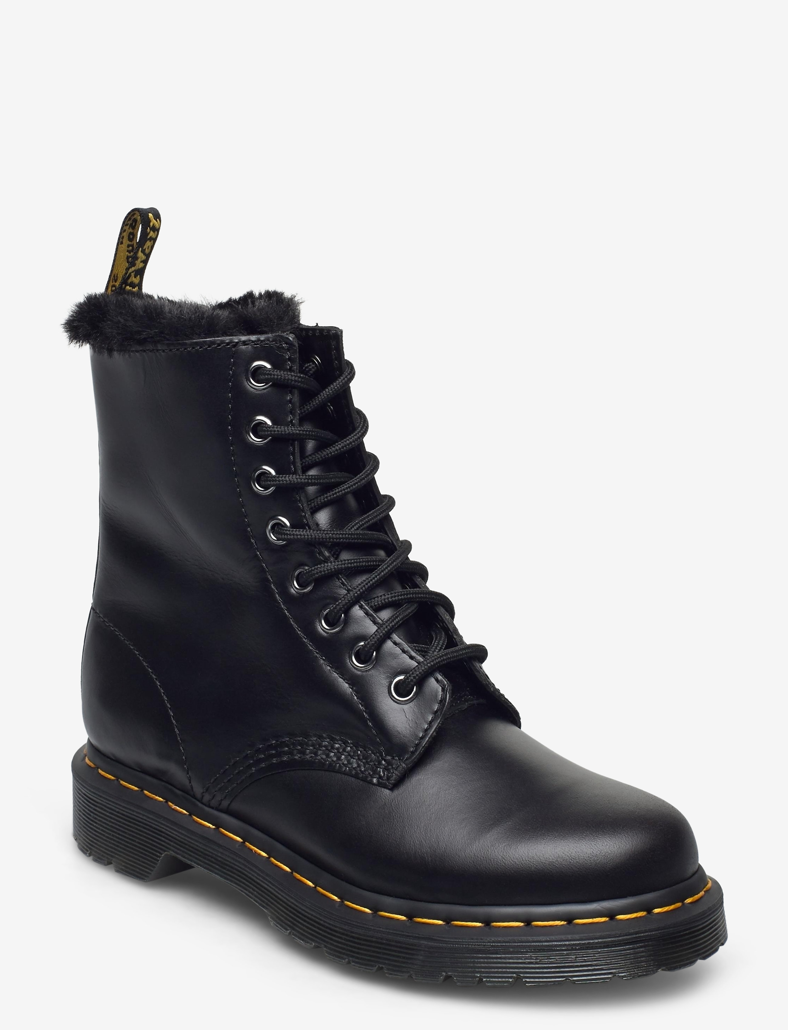 Dr. Martens 1460 Serena Dark Grey Atlas, 39, Ankle Boots, Schwarz - Boots Flat Heel, Frauen