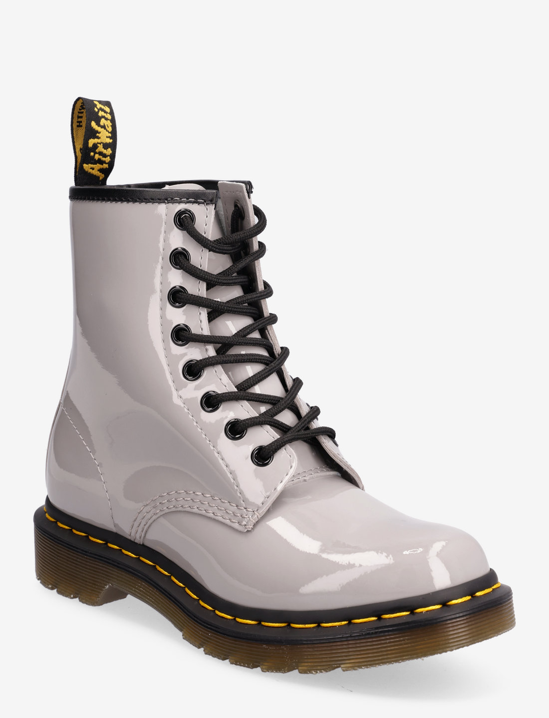 Dr. Martens 1460 W Zinc Grey Patent Lamper Buty do kostki
