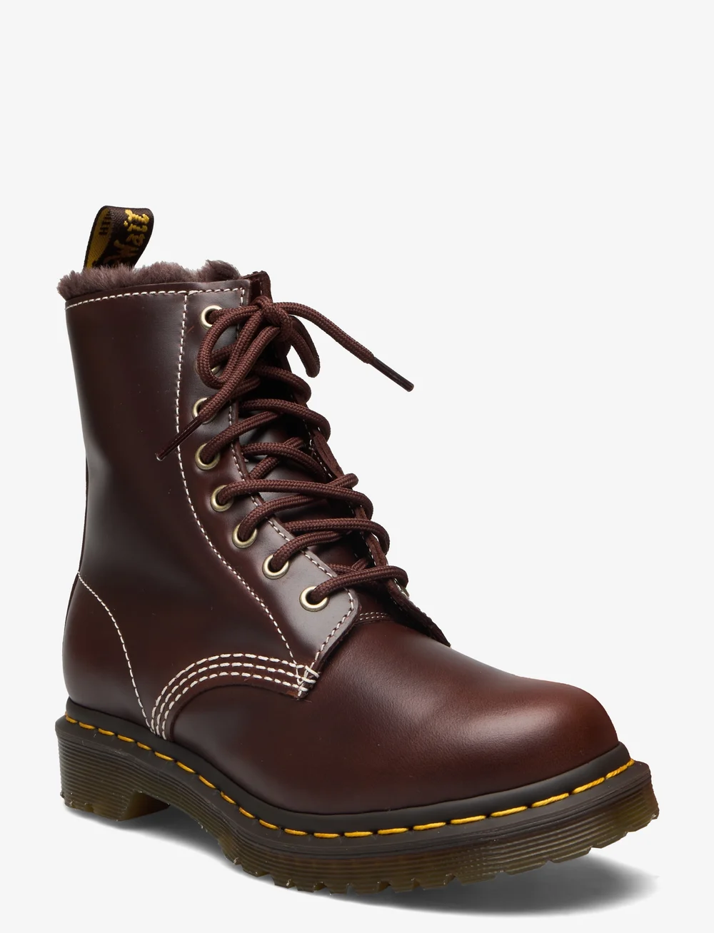 Dr. Martens 1460 Serena Dark Brown Classic Pull Up boots shop at Booztlet