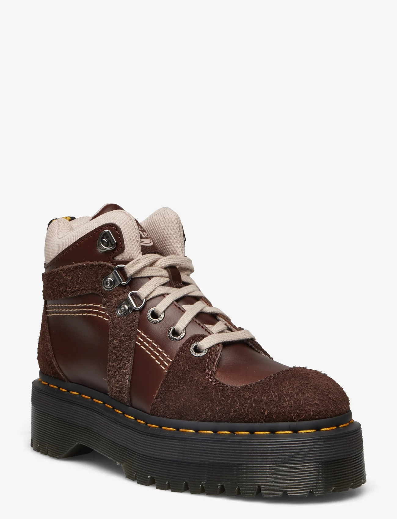 Dr. Martens - Zuma Hiker Dark Brown Classic Pull Up+Wooly Bully - winter shoes - dark brown - 0