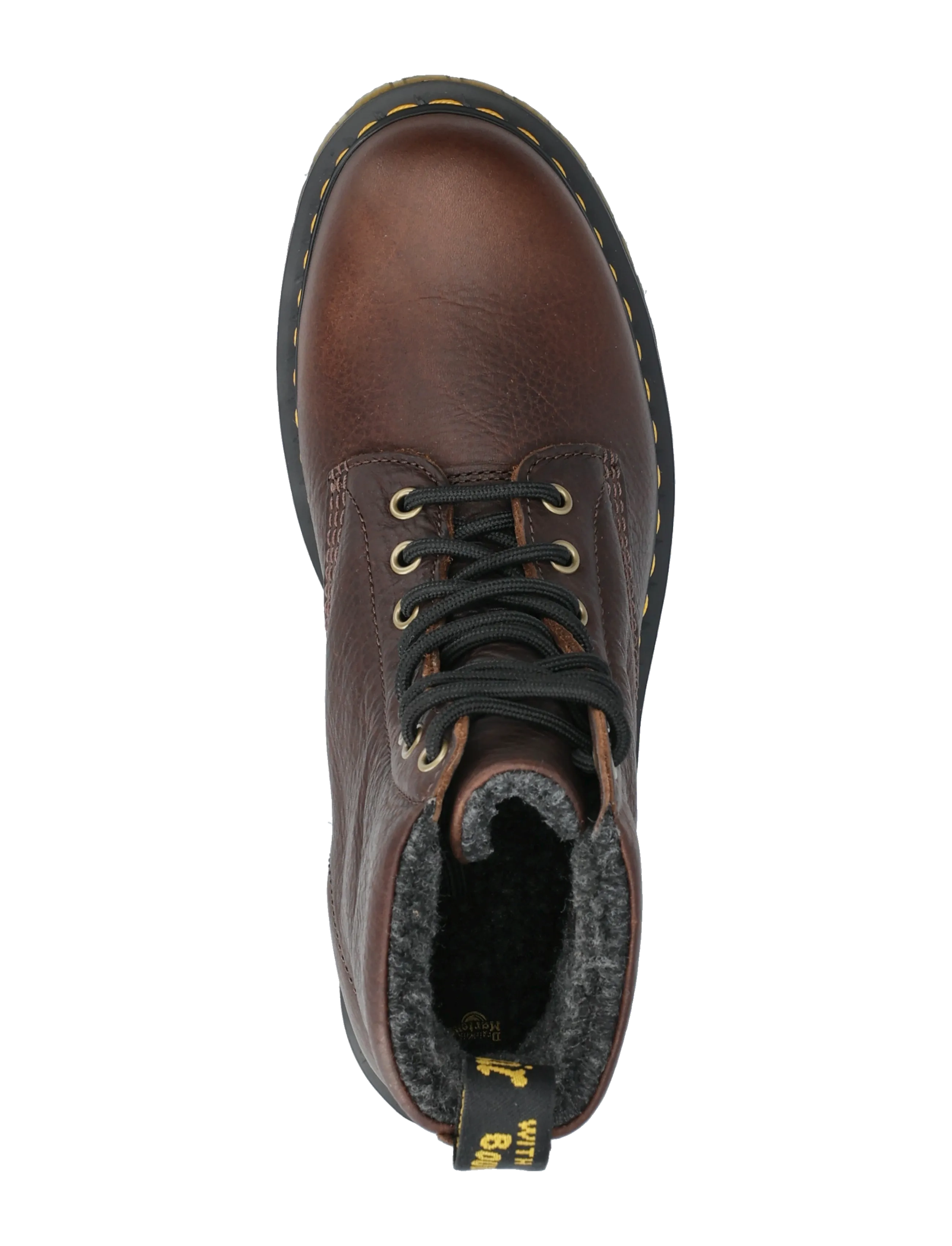 Dr. Martens - 1460 WL DARK BROWN GRIZZLY - laced boots - dark brown - 3