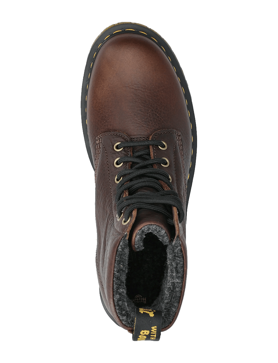 Dr. Martens - 1460 WL DARK BROWN GRIZZLY - laced boots - dark brown - 3