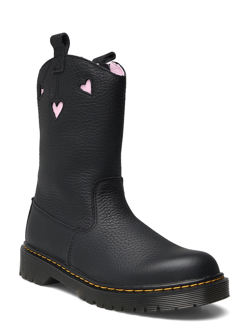 Martens Bex Heart P-o Boot Y Black+pale Pink Classic Nappa+