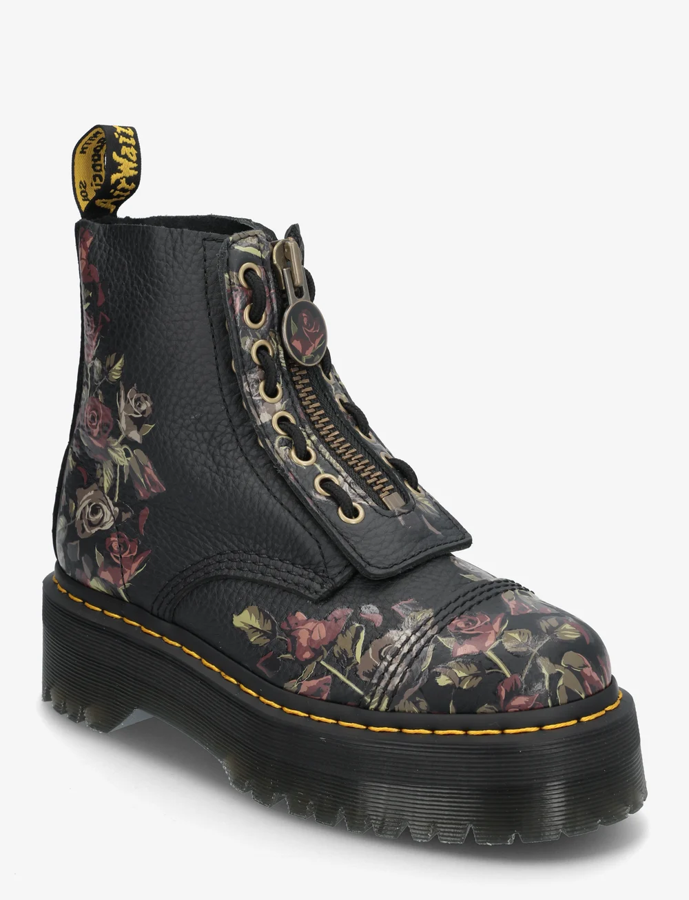 Dr. Martens Sinclair Black Decayed Roses Classic Tumbled Nappa Flache Stiefeletten Boozt