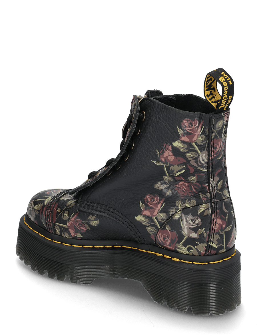Dr. Martens - Sinclair Black Decayed Roses Classic Tumbled Nappa - black - 2