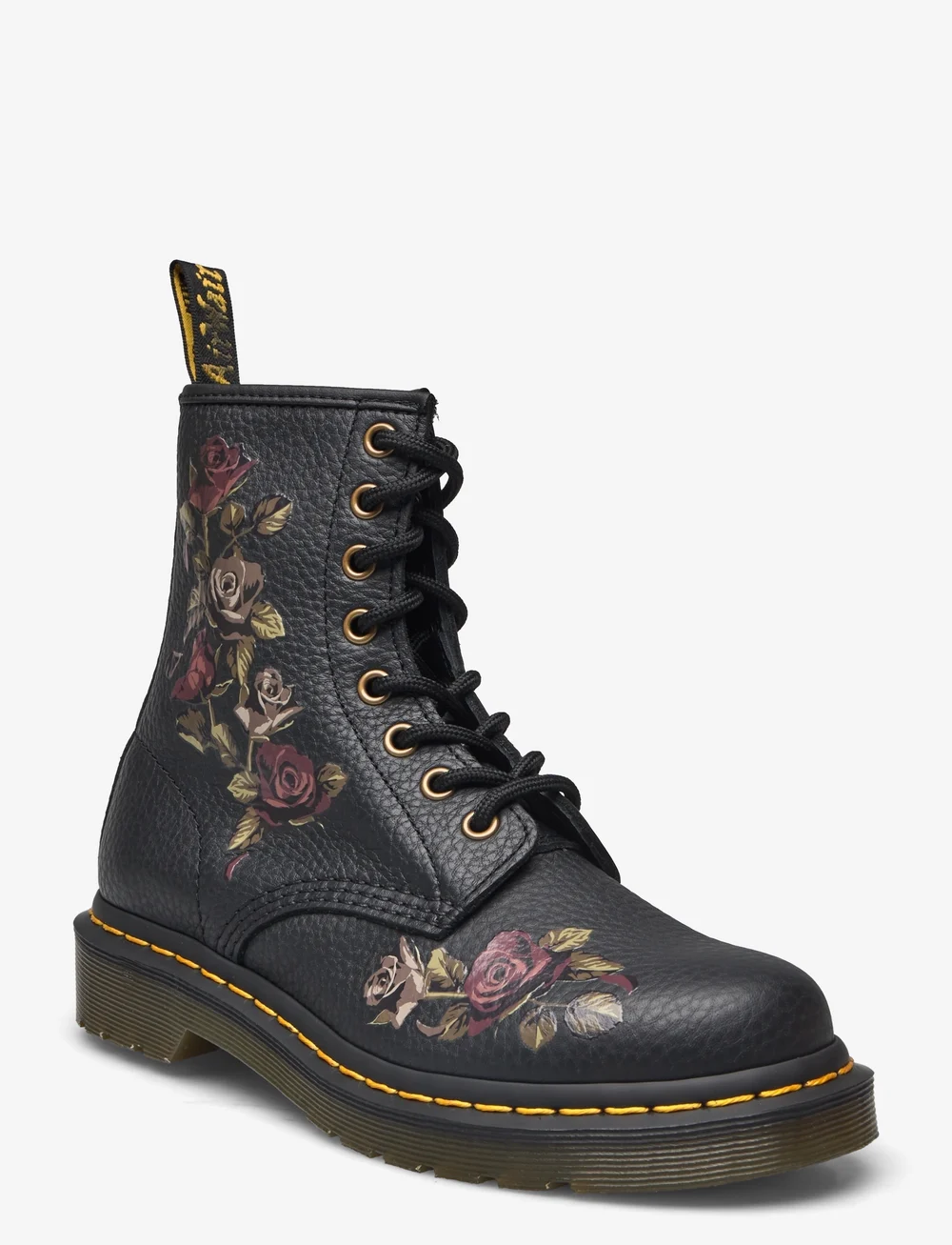 Dr. Martens 1460 Black Decayed Roses Classic Tumbled Nappa Laced boots Boozt