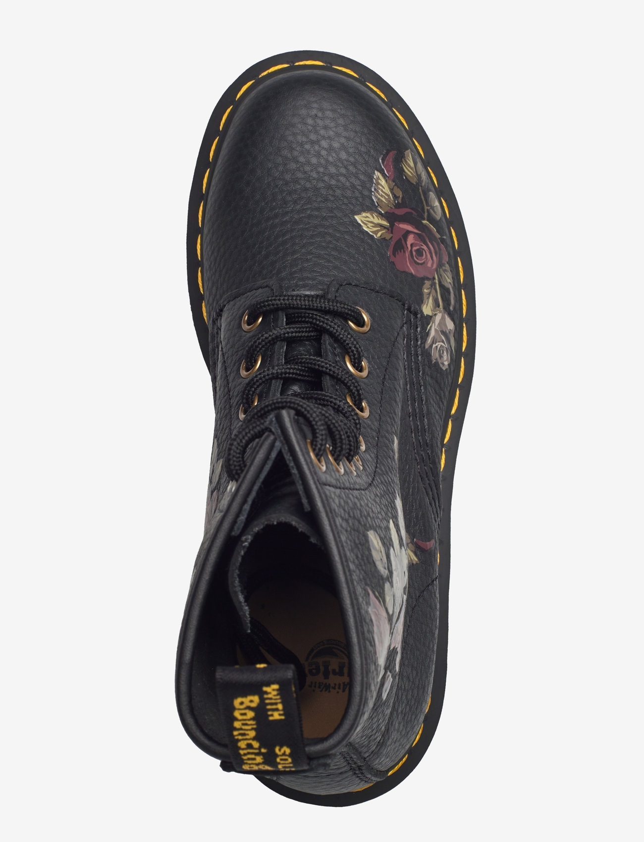 Dr. Martens - 1460 Black Decayed Roses Classic Tumbled Nappa - snørestøvler - black - 3