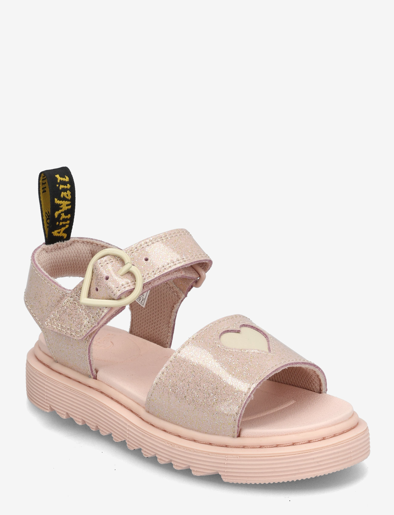 Dr. Martens - Marlowe Hearts J Powder Pink+Cloud Cream Nebula Glitter+Classic Nappa - sandaler - powder pink+cloud cream - 0