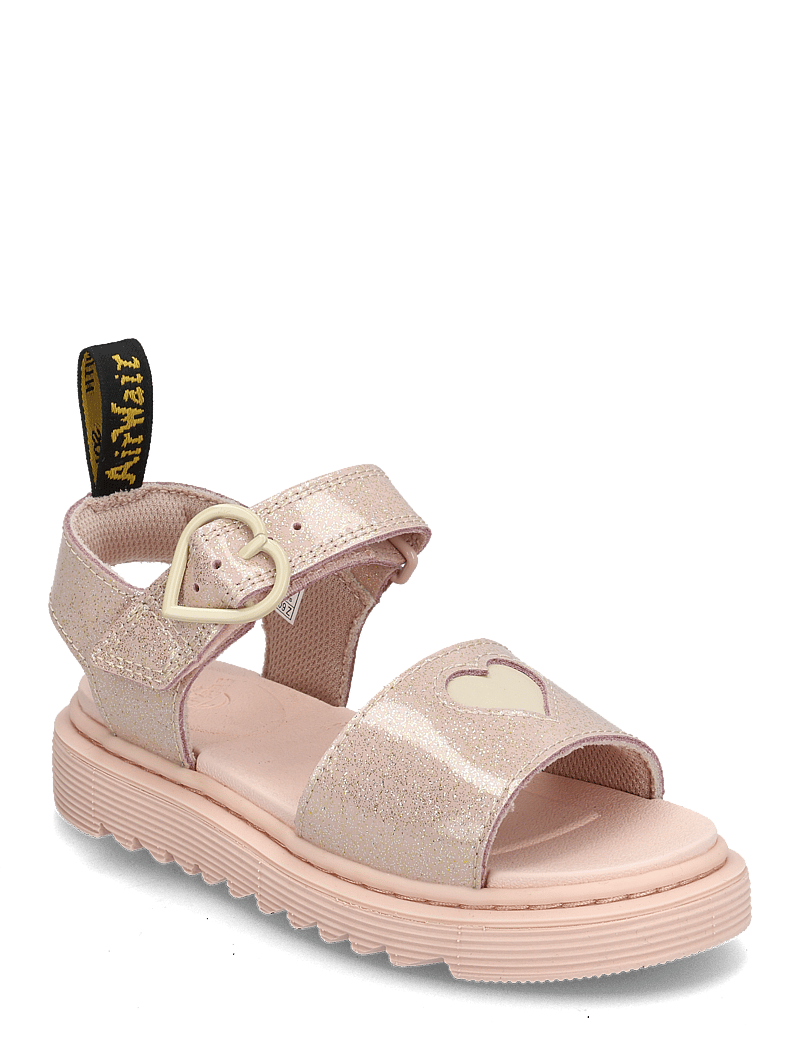 Dr. Martens - Marlowe Hearts J Powder Pink+Cloud Cream Nebula Glitter+Classic Nappa - sandaler - powder pink+cloud cream - 0