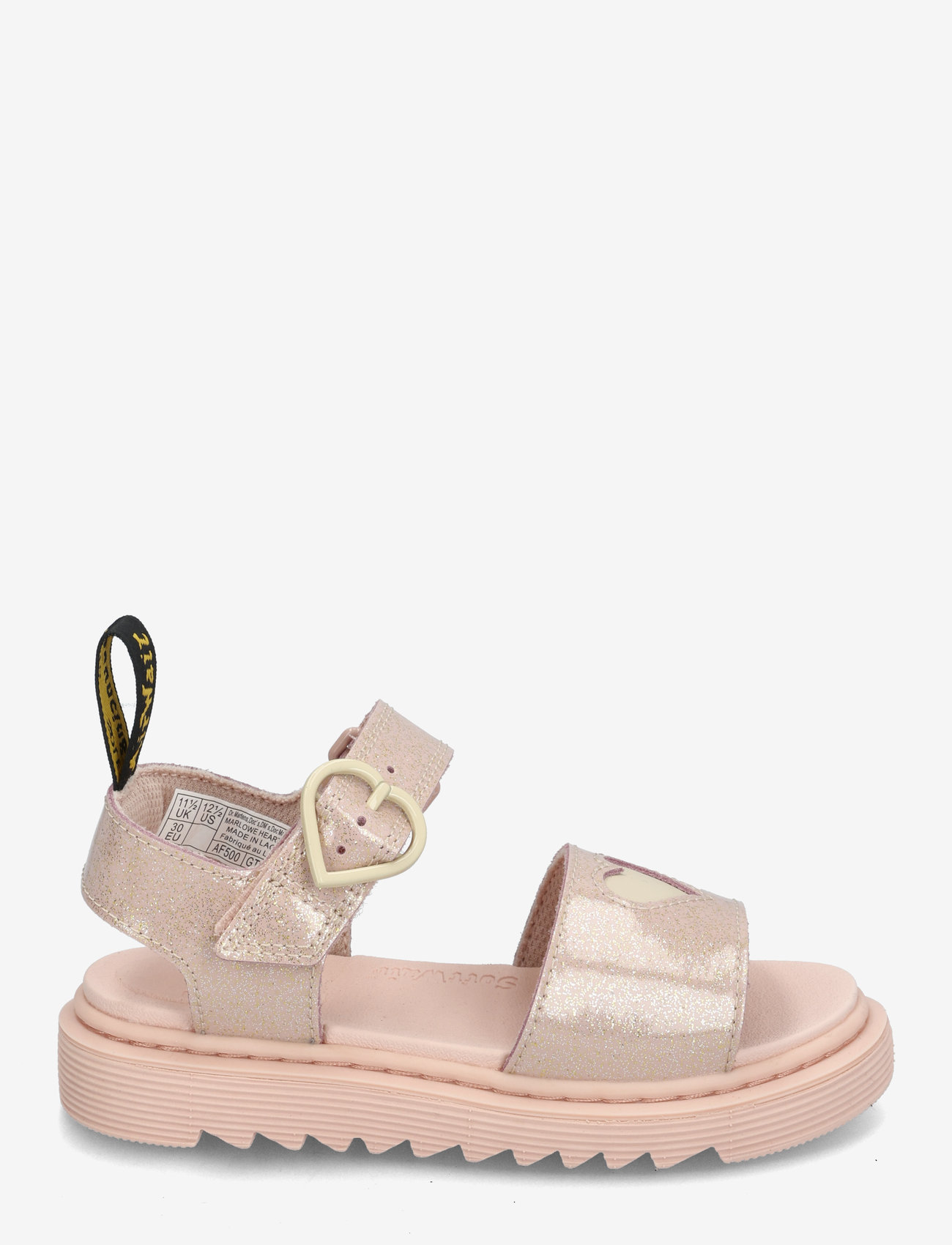 Dr. Martens - Marlowe Hearts J Powder Pink+Cloud Cream Nebula Glitter+Classic Nappa - sandaler - powder pink+cloud cream - 1
