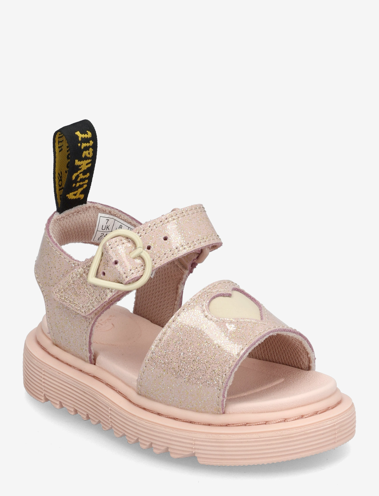 Dr. Martens - Marlowe Hearts T Powder Pink+Cloud Cream Nebula Glitter+Classic Nappa - sandaler - powder pink+cloud cream - 0