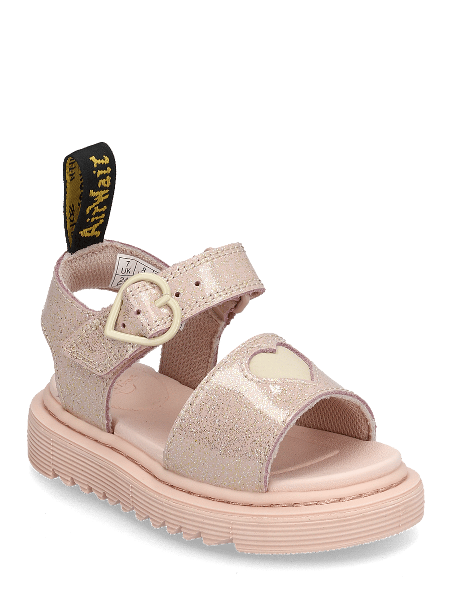 Dr. Martens - Marlowe Hearts T Powder Pink+Cloud Cream Nebula Glitter+Classic Nappa - powder pink+cloud cream - 0