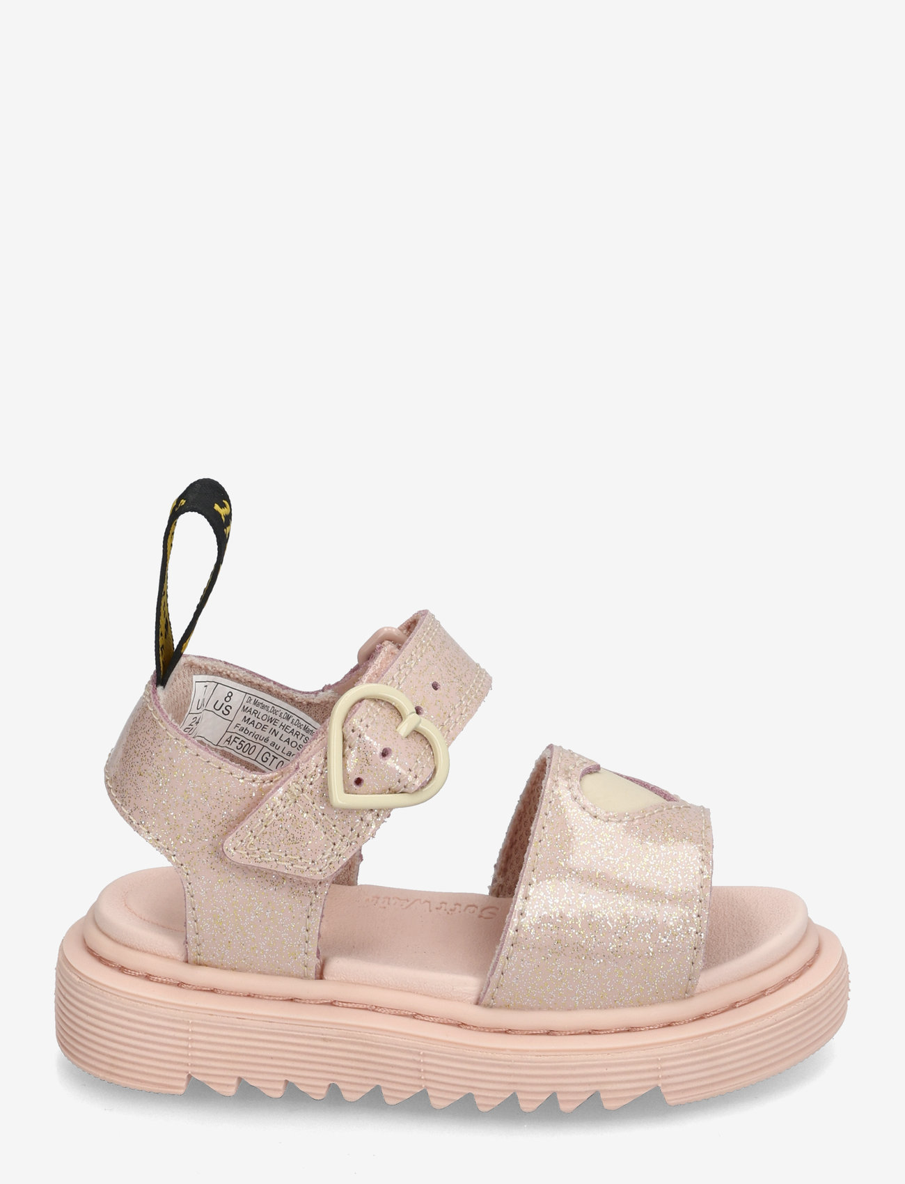 Dr. Martens - Marlowe Hearts T Powder Pink+Cloud Cream Nebula Glitter+Classic Nappa - sandaler - powder pink+cloud cream - 1