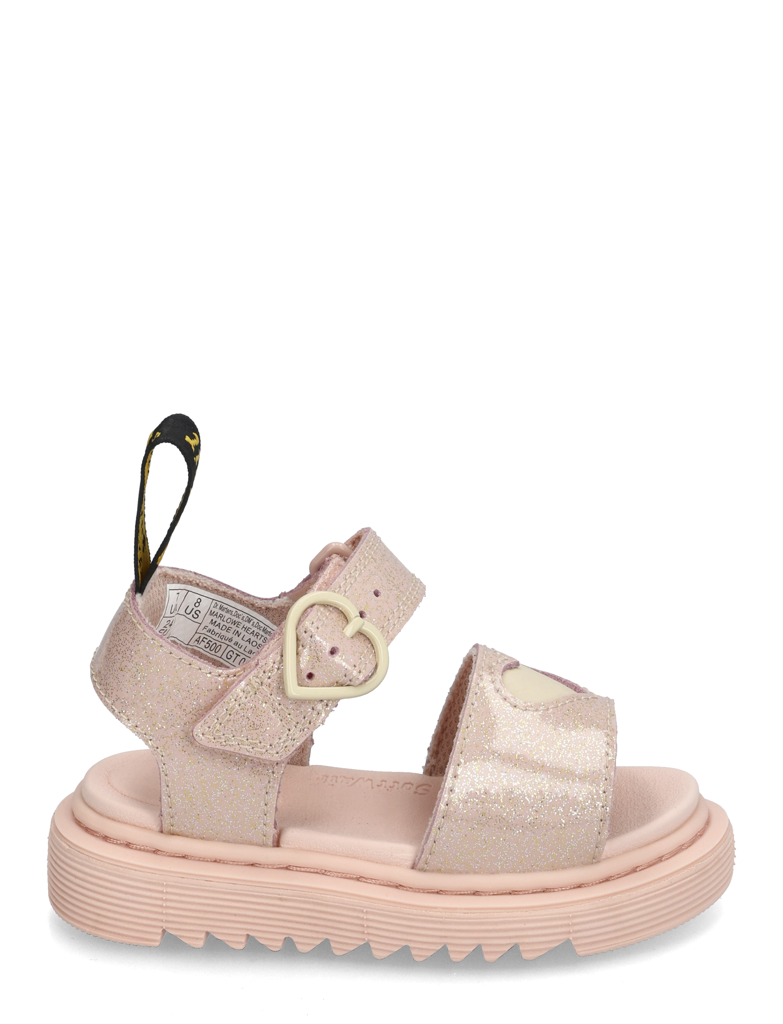 Dr. Martens - Marlowe Hearts T Powder Pink+Cloud Cream Nebula Glitter+Classic Nappa - powder pink+cloud cream - 1