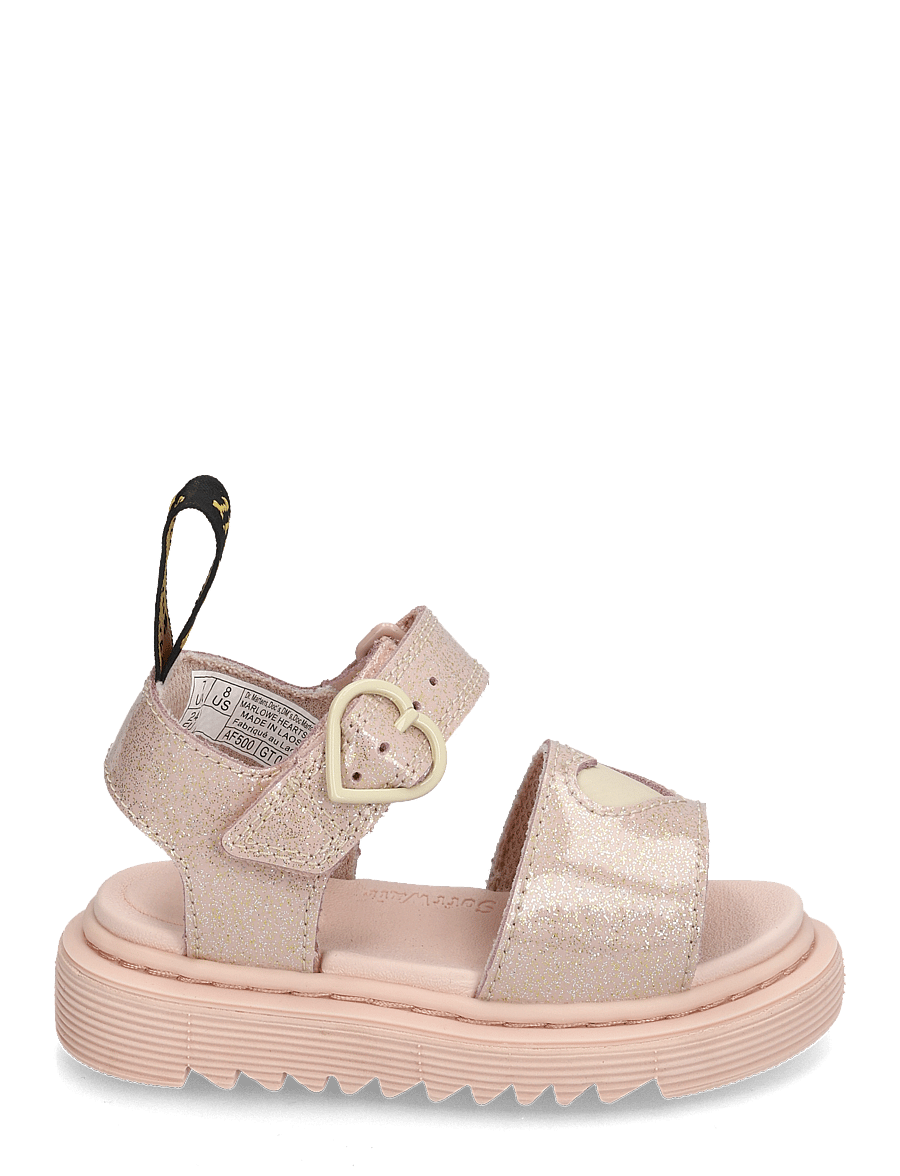 Dr. Martens - Marlowe Hearts T Powder Pink+Cloud Cream Nebula Glitter+Classic Nappa - powder pink+cloud cream - 1