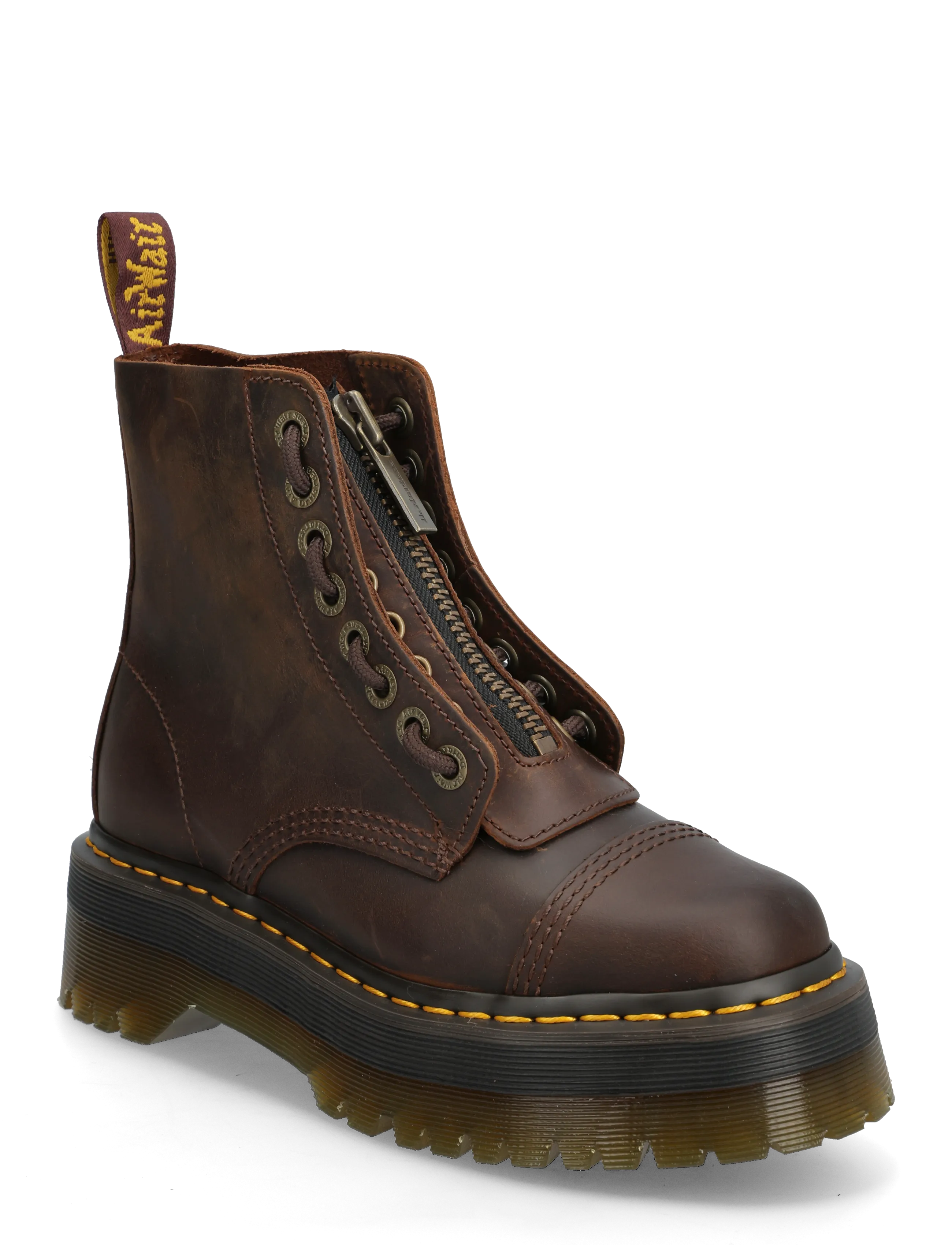 Dr. Martens Sinclair Dark Brown Crazy Horse, 42, Brown, Ankelstøvler > Støvler Med Snøre, Dame