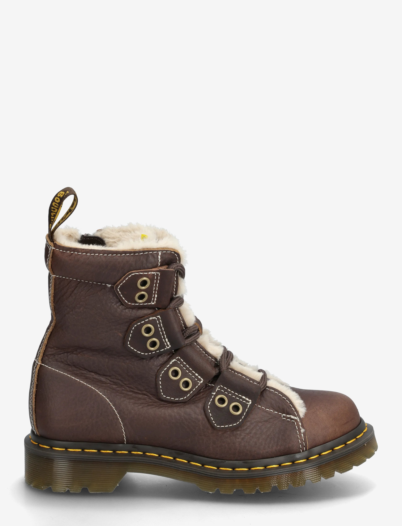 Dr. Martens - 1460 LTT FL DARK BROWN GRIZZLY - flate ankelboots - dark brown - 1