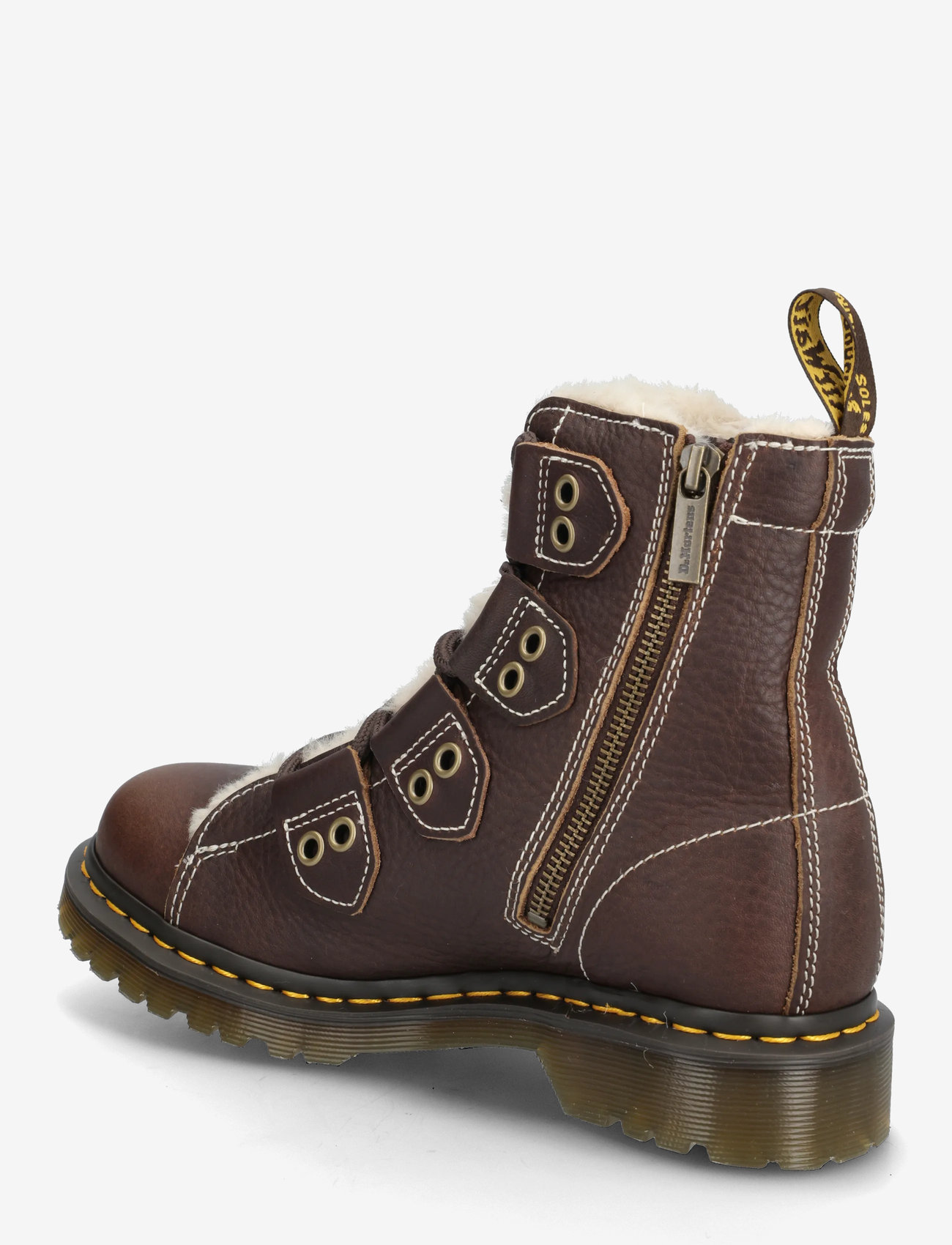 Dr. Martens - 1460 LTT FL DARK BROWN GRIZZLY - flate ankelboots - dark brown - 2
