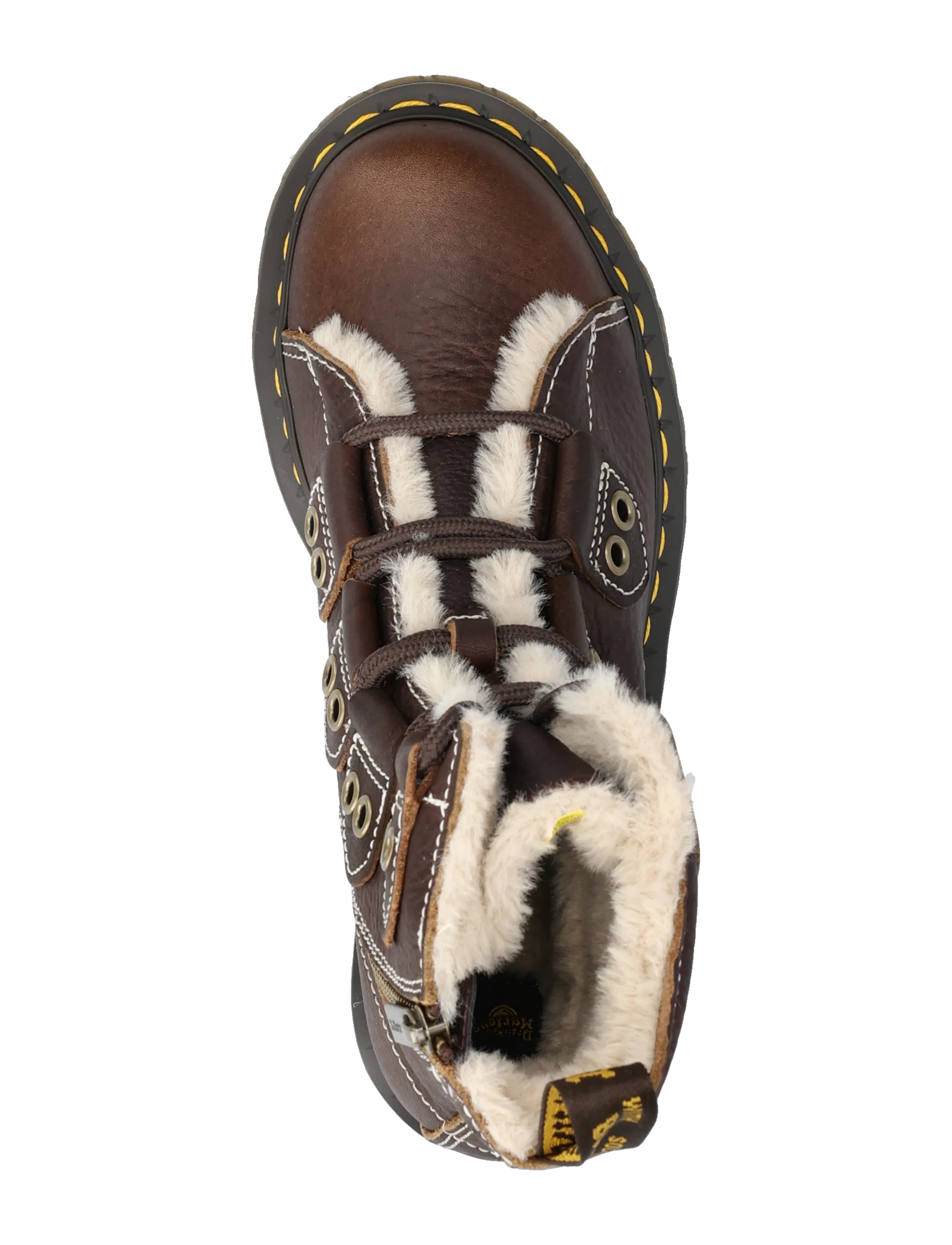 Dr. Martens - 1460 LTT FL DARK BROWN GRIZZLY - platte enkellaarsjes - dark brown - 3