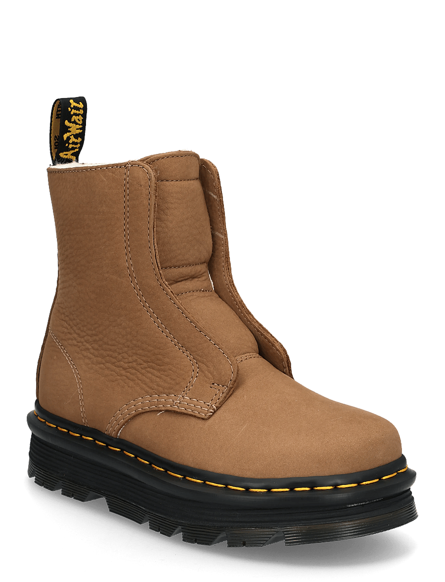 Dr. Martens - Zebzag Laceless Wl Cocoa Brown Milled Nubuck Wp - platta ankelboots - cocoa brown - 0