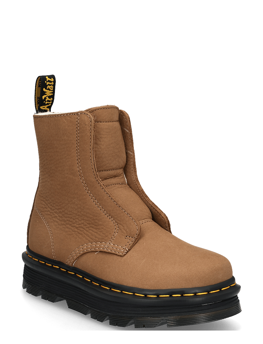 Dr. Martens - Zebzag Laceless Wl Cocoa Brown Milled Nubuck Wp - flat ankle boots - cocoa brown - 0