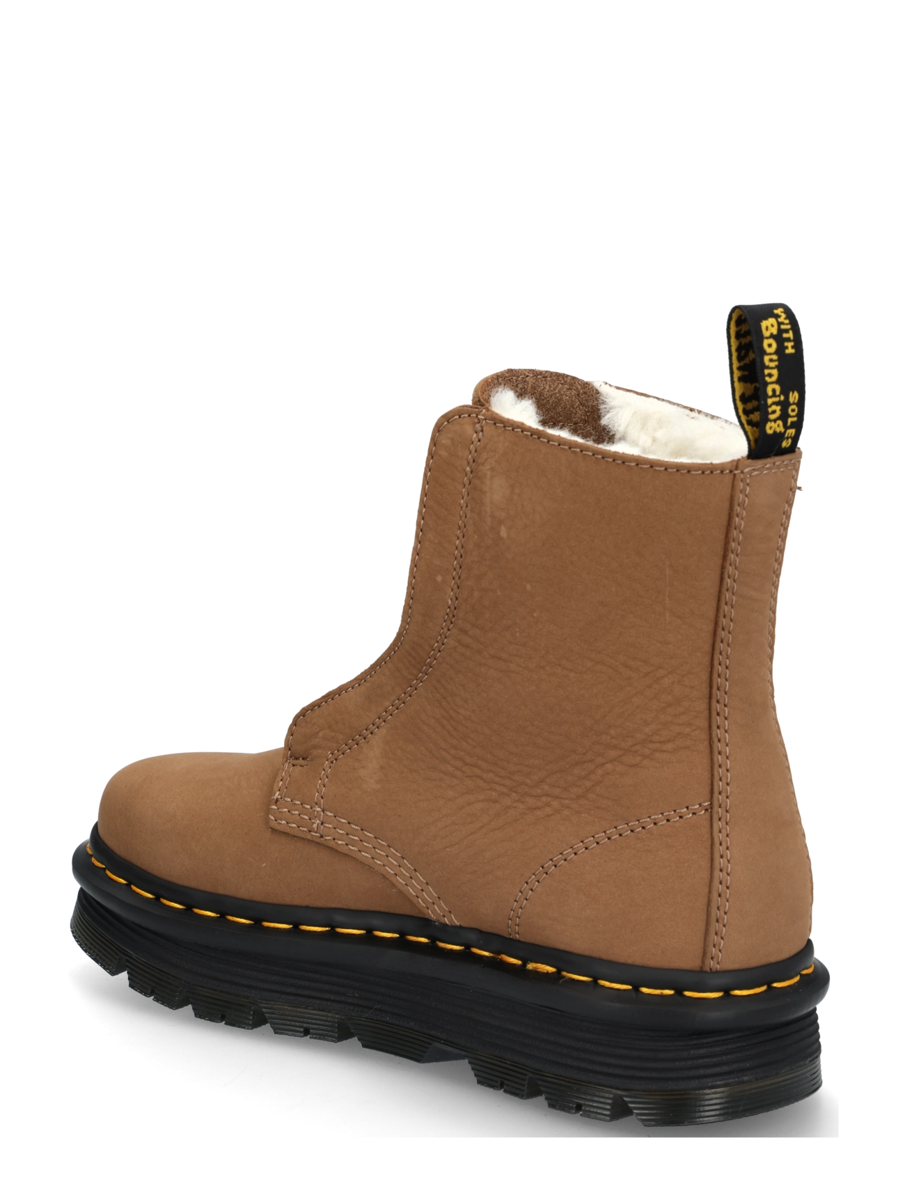 Dr. Martens - Zebzag Laceless Wl Cocoa Brown Milled Nubuck Wp - flat ankle boots - cocoa brown - 1