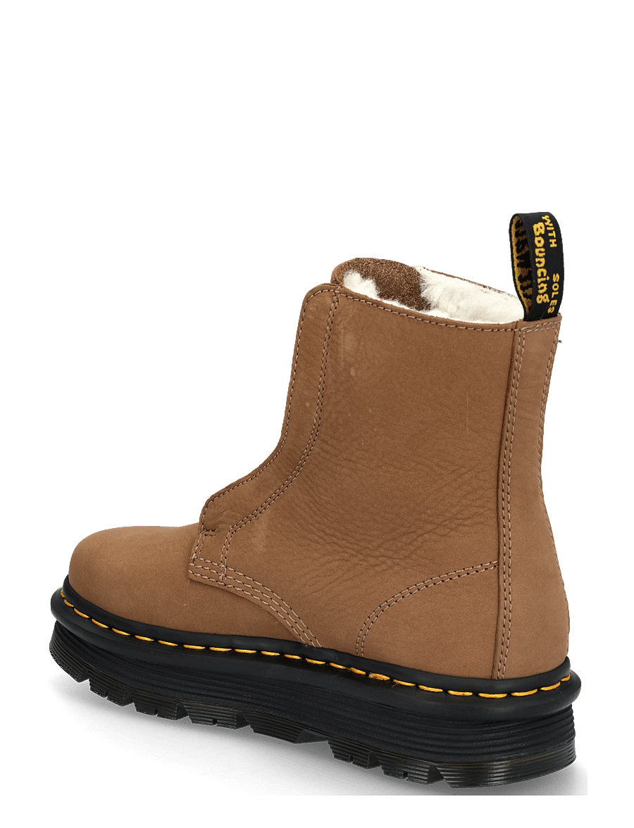 Dr. Martens - Zebzag Laceless Wl Cocoa Brown Milled Nubuck Wp - flat ankle boots - cocoa brown - 1