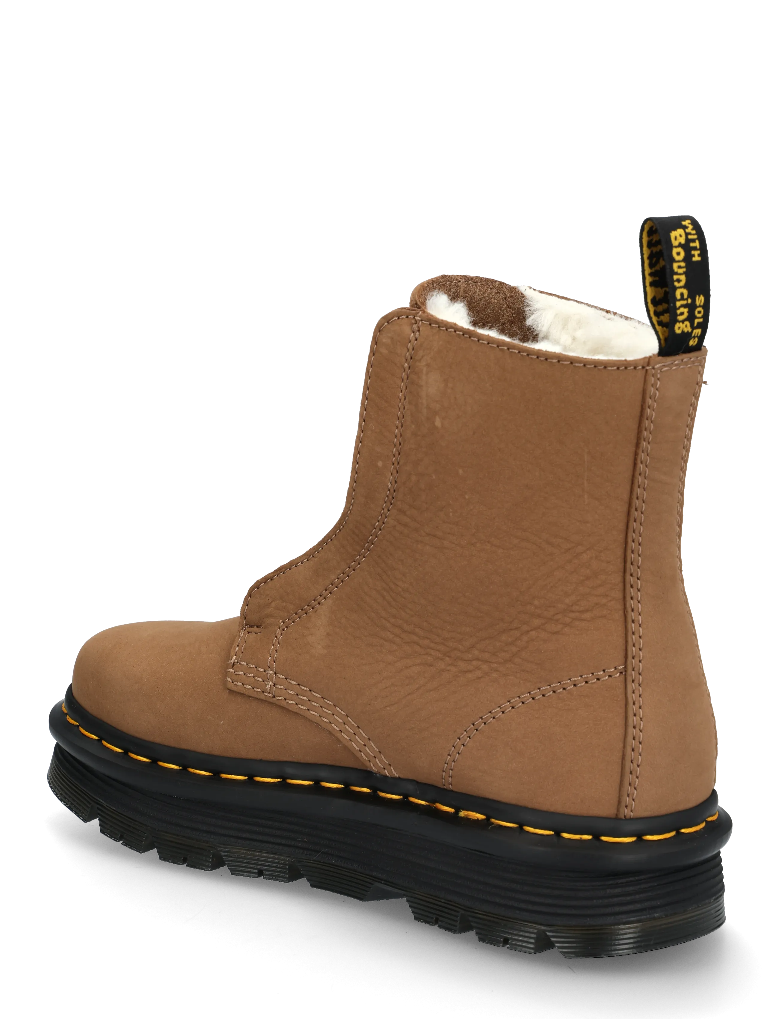 Dr. Martens - Zebzag Laceless Wl Cocoa Brown Milled Nubuck Wp - platta ankelboots - cocoa brown - 1