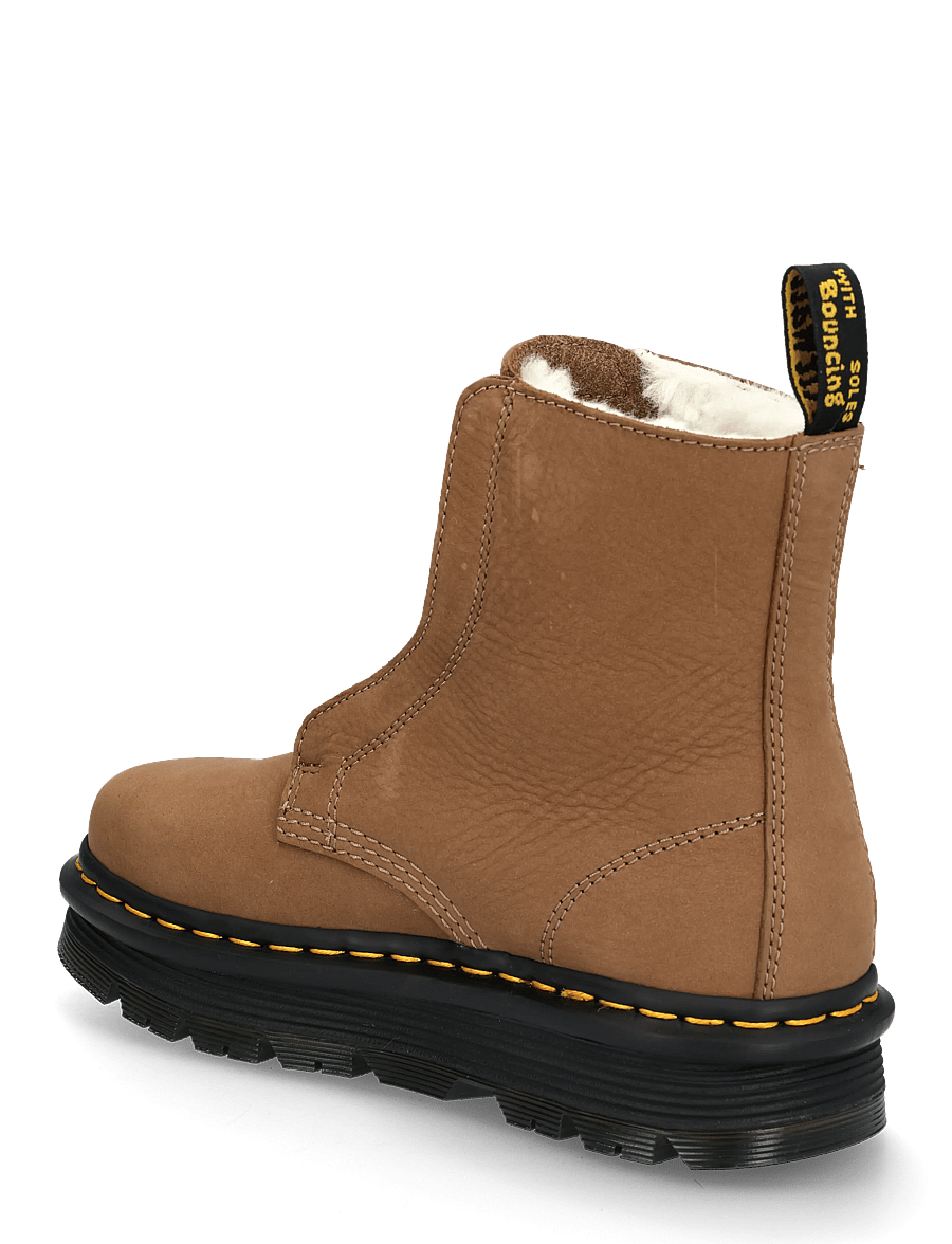 Dr. Martens - Zebzag Laceless Wl Cocoa Brown Milled Nubuck Wp - platta ankelboots - cocoa brown - 1