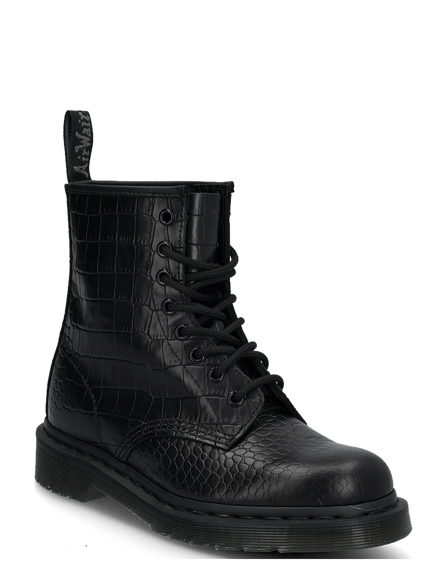 Dr. Martens - 1460 Croco Black Atlas Croc Emboss - laced boots - black - 0