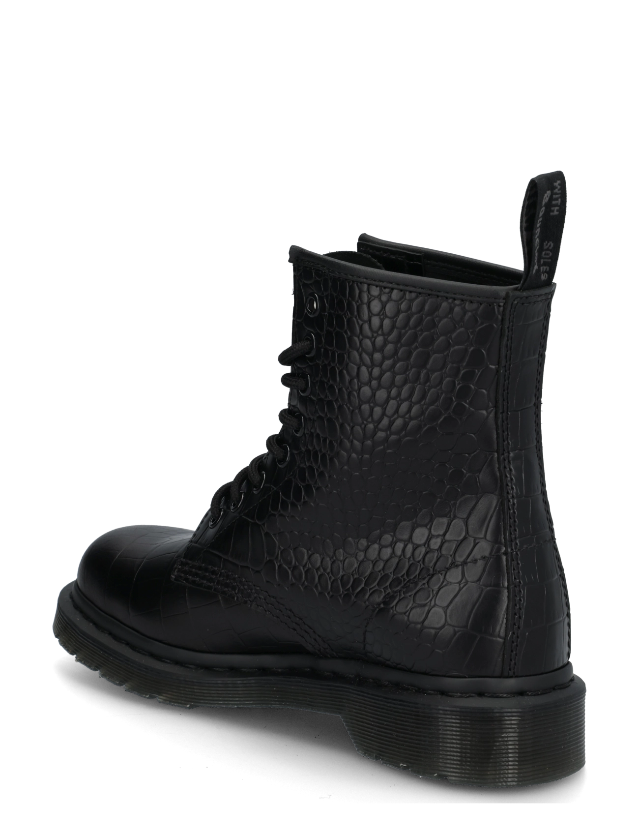 Dr. Martens - 1460 Croco Black Atlas Croc Emboss - laced boots - black - 1