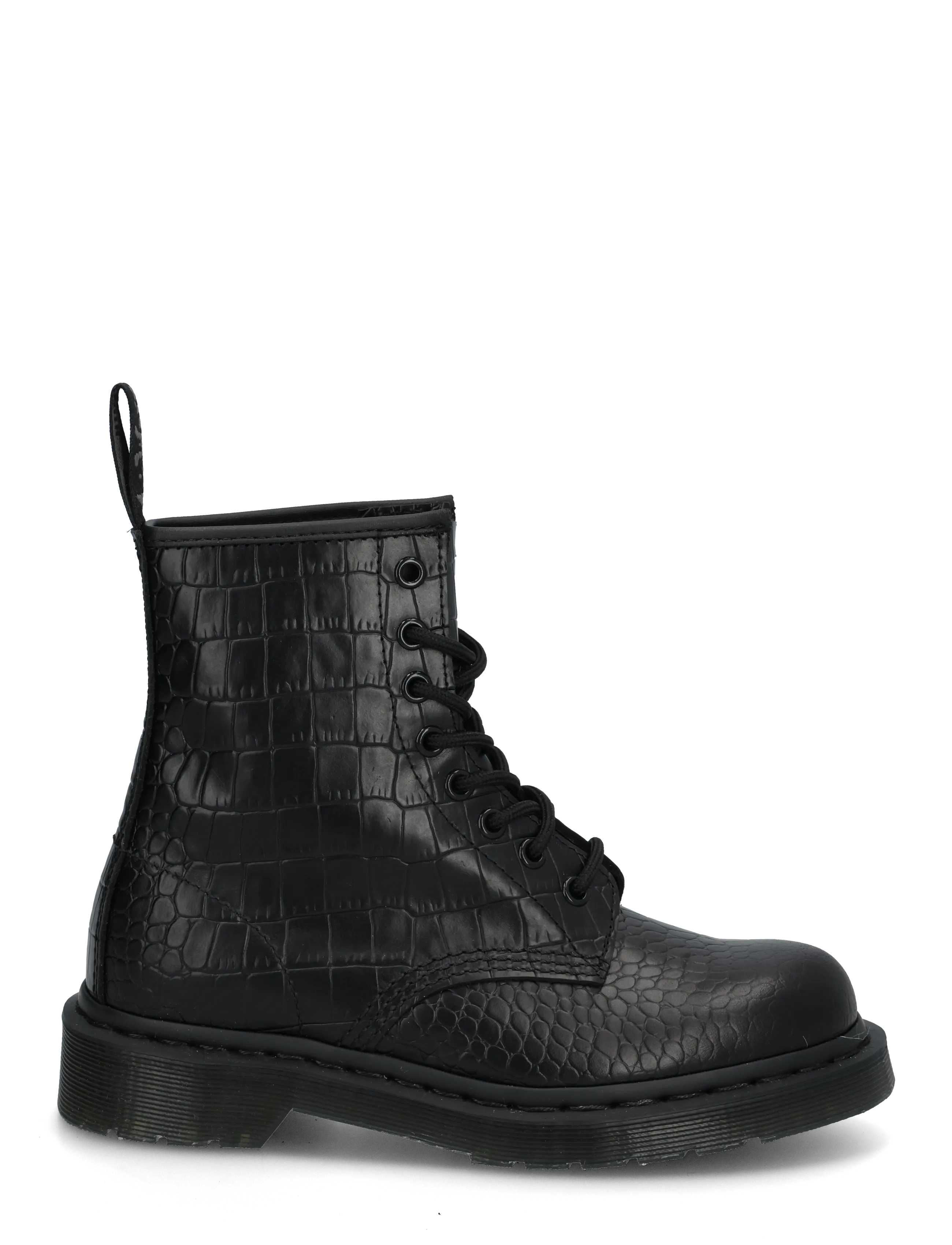 Dr. Martens - 1460 Croco Black Atlas Croc Emboss - geschnürte stiefel - black - 2