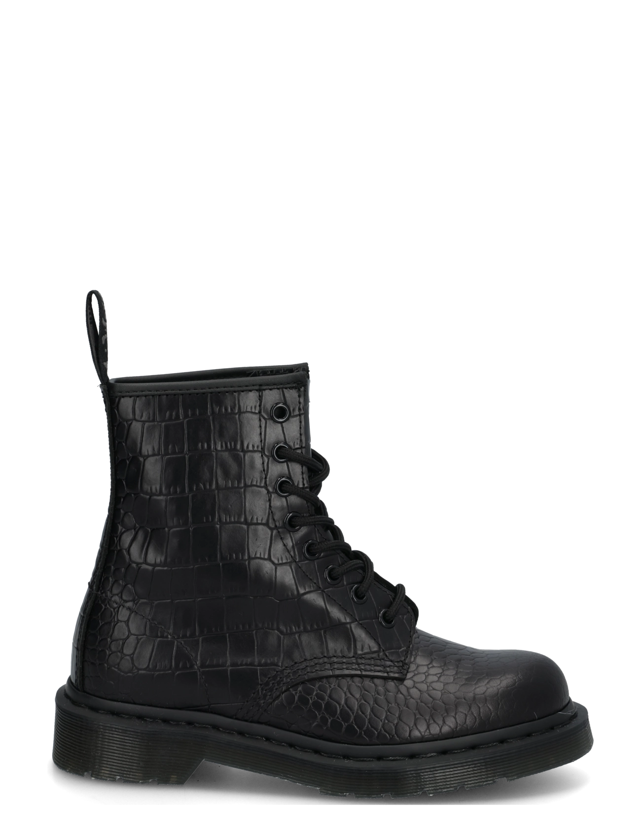 Dr. Martens - 1460 Croco Black Atlas Croc Emboss - laced boots - black - 2