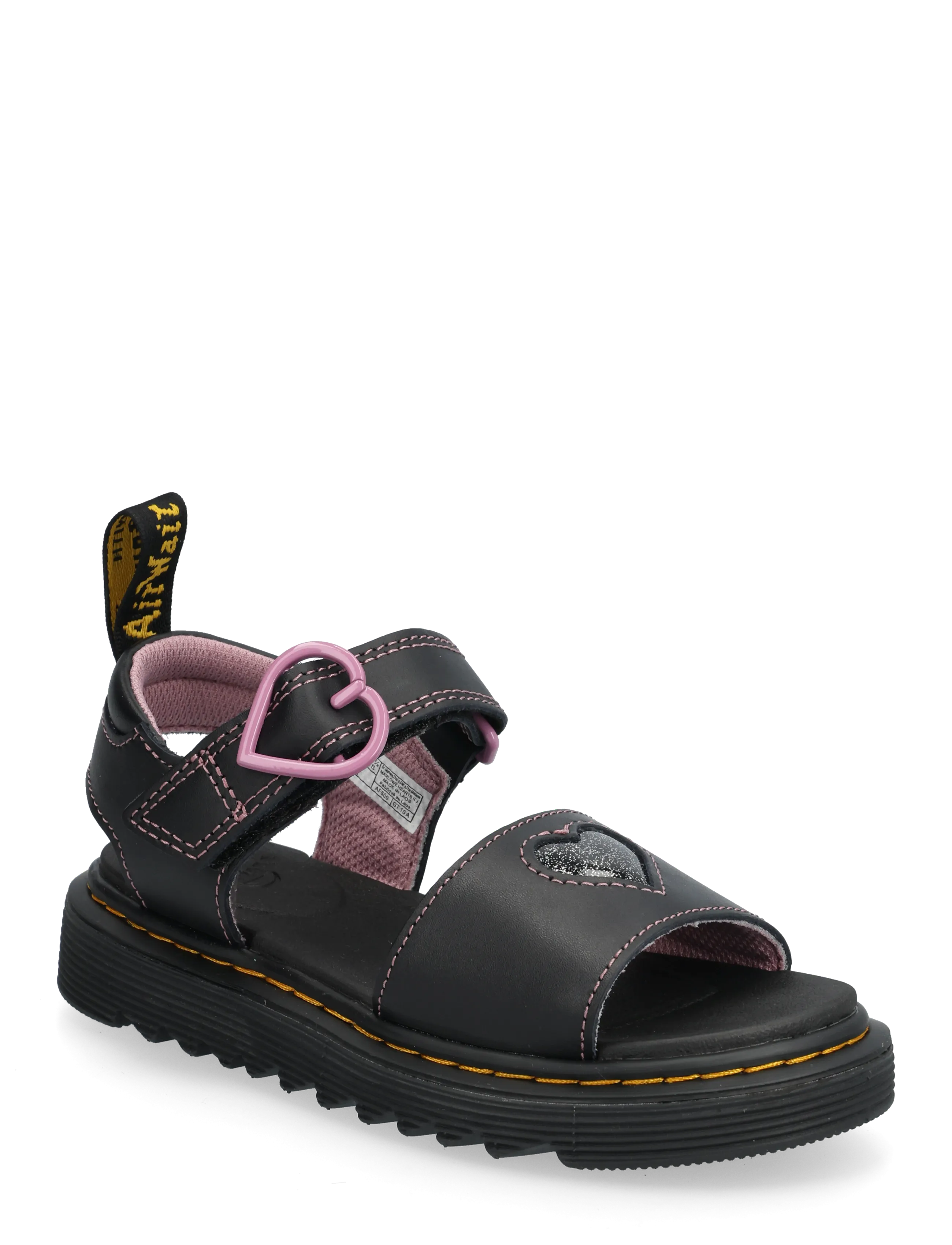 Dr. Martens Marlowe Hearts Ii J Black Lucido+Nebula Glitter - Barn 2-8 år - BLACK / black