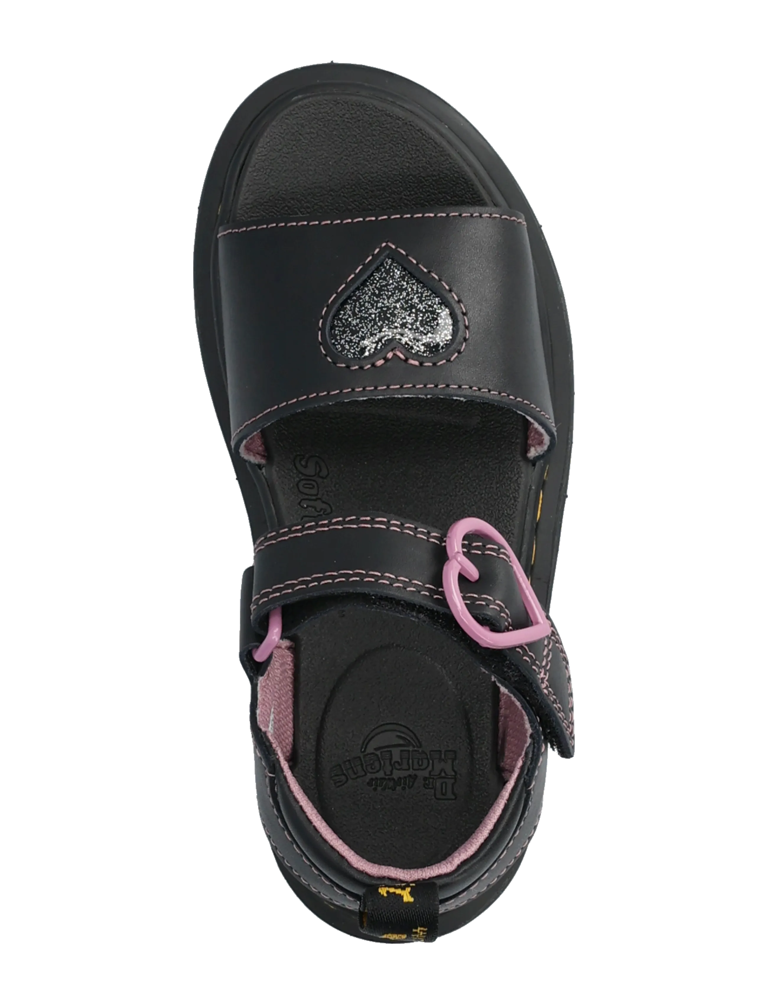 Dr. Martens - Marlowe Hearts Ii J Black Lucido+Nebula Glitter - sandals - black - 3