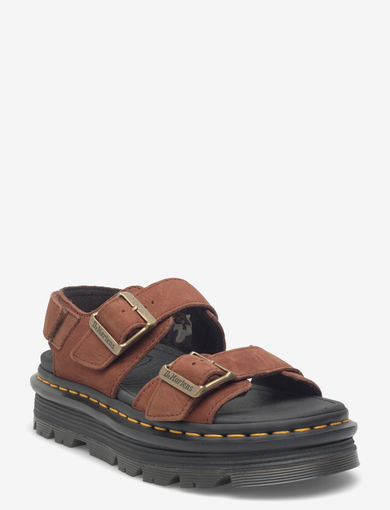 Dr. Martens - Zebzag Sandal Sepia Brown Tumbled Nubuck - plateau-sandalen - sepia brown - 0
