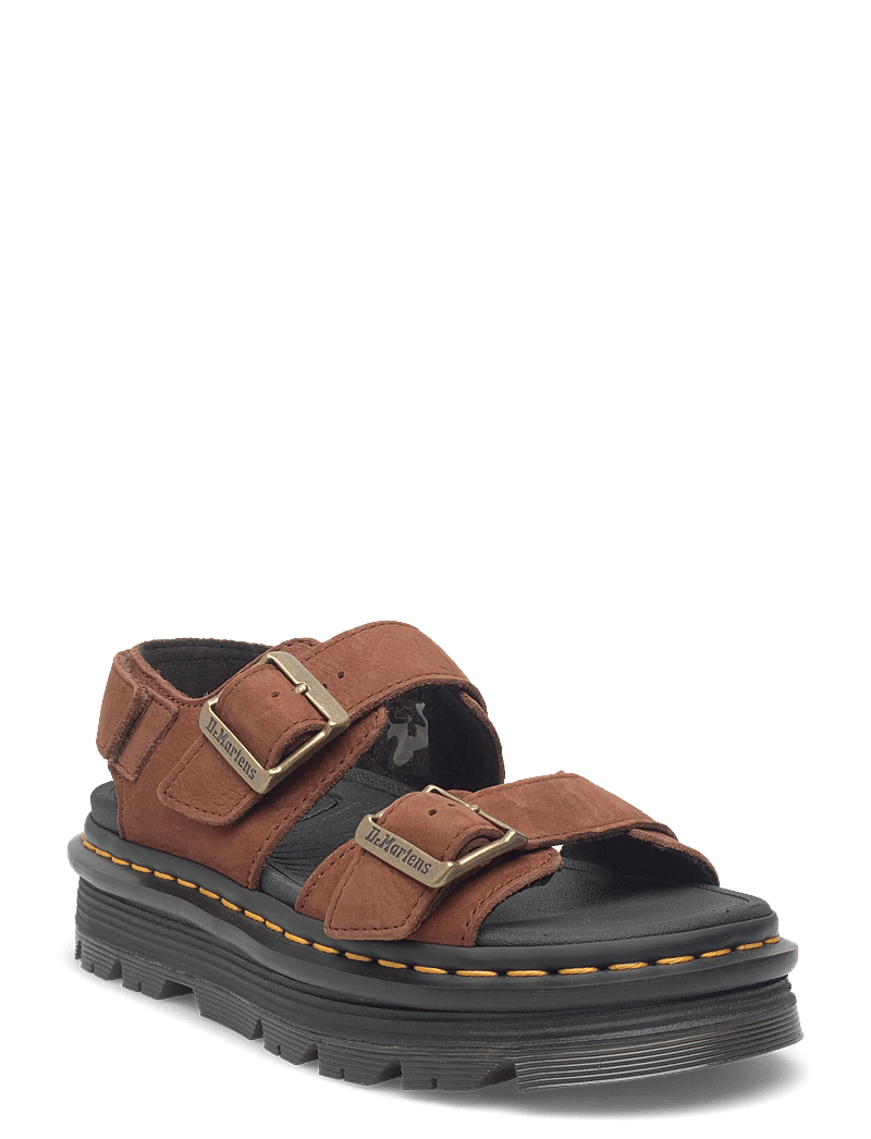 Dr. Martens - Zebzag Sandal Sepia Brown Tumbled Nubuck - plateau-sandalen - sepia brown - 0