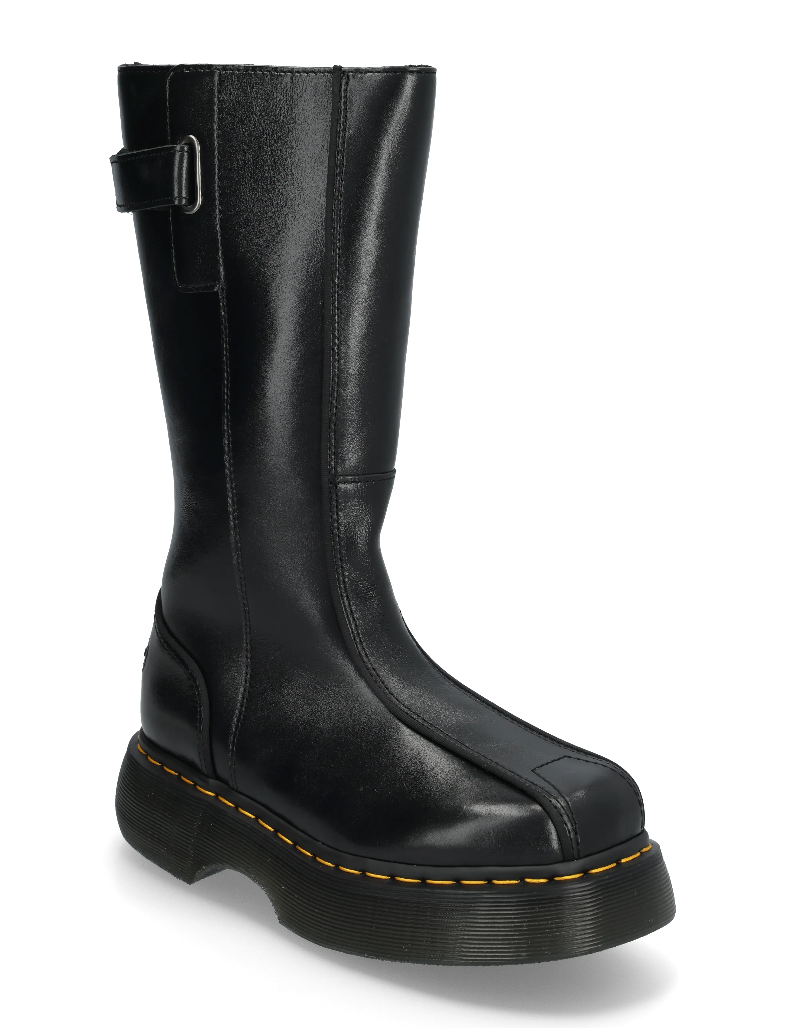 Dr. Martens Buzz Hi Black Milled Gloss - Pika säärega saapad - BLACK / black