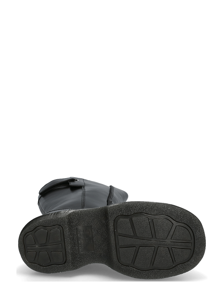 Dr. Martens - Buzz Hi Black Milled Gloss - knähöga stövlar - black - 4