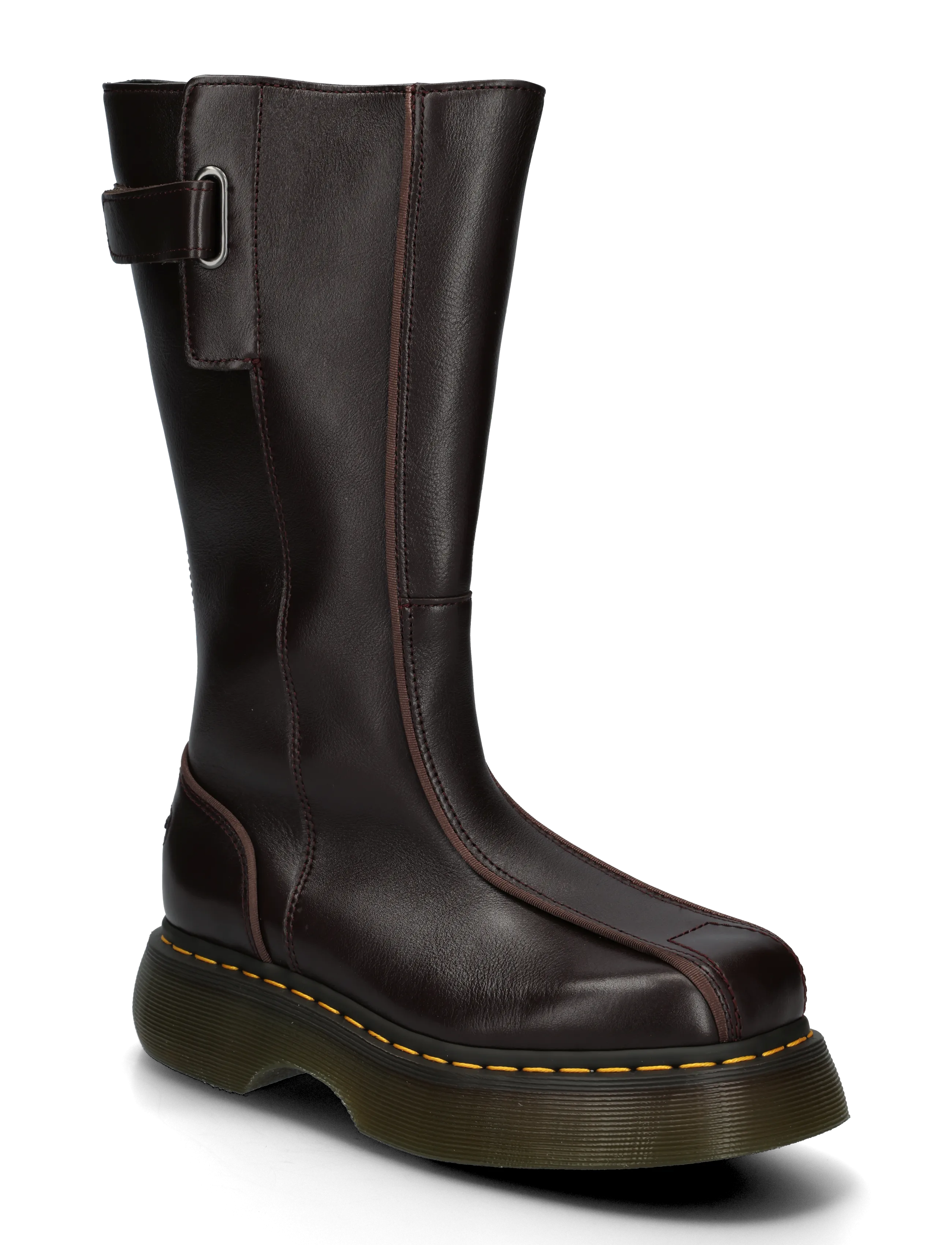 Dr. Martens Buzz Hi Dark Brown Milled Gloss - Stiefel - DARK BROWN / brown