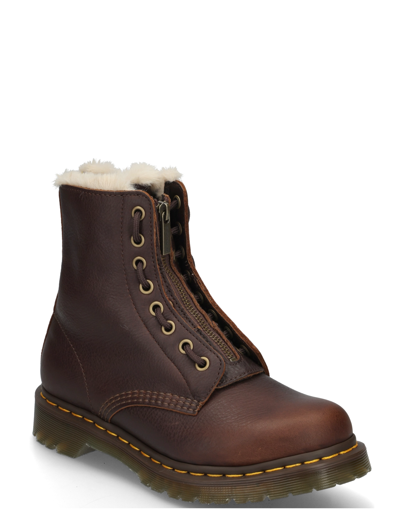 Dr. Martens 1460 Serena Zip Dark Brown Grizzly - Dr. Martens - DARK BROWN / brown