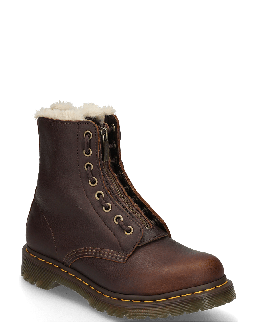 Dr. Martens - 1460 Serena Zip Dark Brown Grizzly - madalad poolsaapad - dark brown - 0